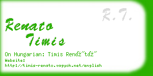 renato timis business card